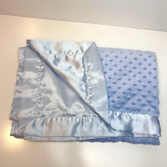 Baby Starters Blue Plush Baby Blanket Sensory Knobby  Satin Back & Trim - Picture 1 of 6